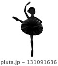 ダンサーのシルエットのイラスト_バレエ「ドン・キホーテ」のキトリを踊るバレリーナのイメージ 131091636