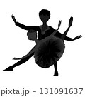 ダンサーのシルエットのイラスト_バレエ「ドン・キホーテ」キトリとバジルのパドドゥのイメージ 131091637