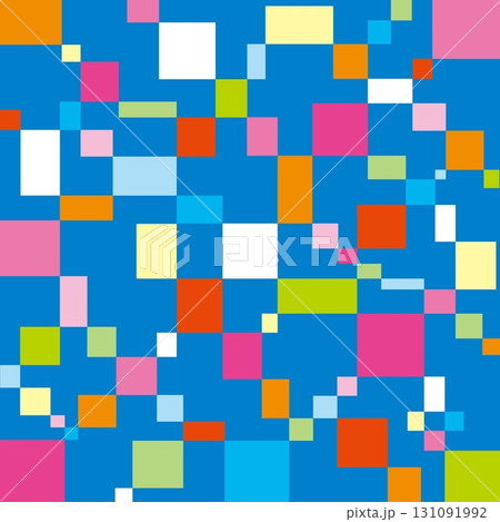 幾何学模様 四角形 ブルー 幾何学模様 四角形 ブルー 131091992