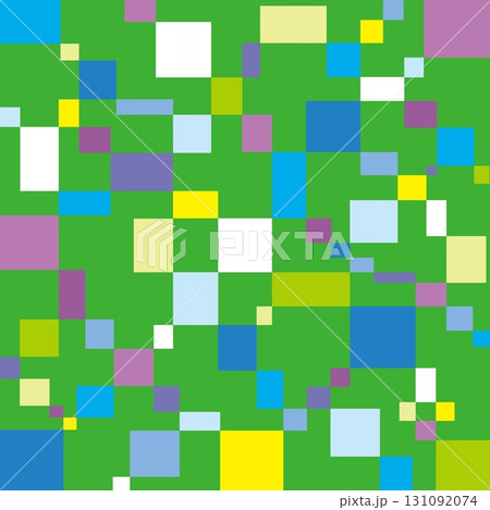幾何学模様　四角形　グリーン 131092074