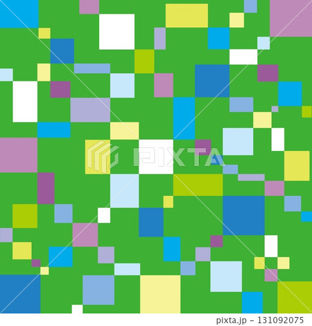 幾何学模様　四角形　グリーン 131092075