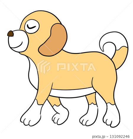 歩く犬のイラスト 131092246