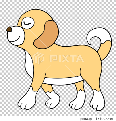 歩く犬のイラスト 131092246