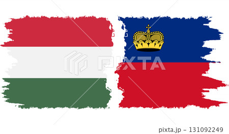 Liechtenstein and Hungary grunge flags connection vector Liechtenstein and Hungary grunge flags connection vector 131092249