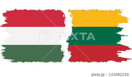 Lithuania and Hungary grunge flags connection vector Lithuania and Hungary grunge flags connection vector 131092250