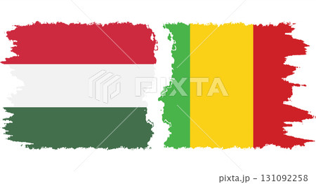 Mali and Hungary grunge flags connection vector 131092258