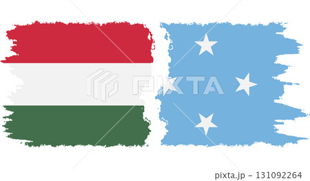 Federated States of Micronesia and Hungary grunge flags connection v Federated States of Micronesia and Hungary grunge flags connection v 131092264