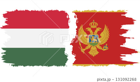Montenegro and Hungary grunge flags connection vector Montenegro and Hungary grunge flags connection vector 131092268