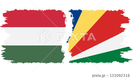 Seychelles and Hungary grunge flags connection vector Seychelles and Hungary grunge flags connection vector 131092318