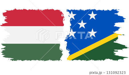 Solomon Islands and Hungary grunge flags connection vector Solomon Islands and Hungary grunge flags connection vector 131092323