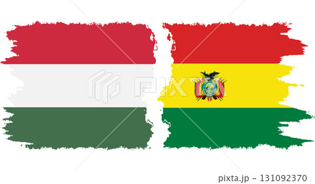 Bolivia and Hungary grunge flags connection vector Bolivia and Hungary grunge flags connection vector 131092370