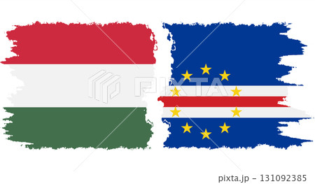 Cape Verde and Hungary grunge flags connection vector 131092385
