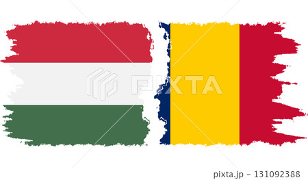 Chad and Hungary grunge flags connection vector 131092388