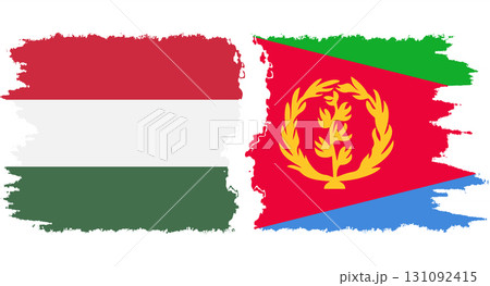 Eritrea and Hungary grunge flags connection vector Eritrea and Hungary grunge flags connection vector 131092415