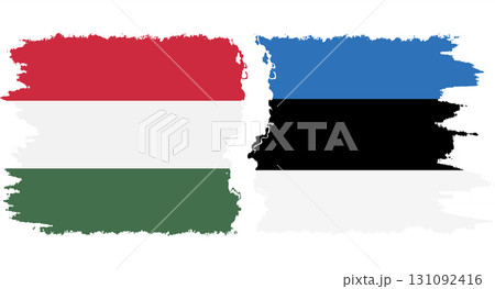 Estonia and Hungary grunge flags connection vector Estonia and Hungary grunge flags connection vector 131092416