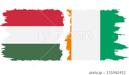 Ivory Coast and Hungary grunge flags connection vector Ivory Coast and Hungary grunge flags connection vector 131092452