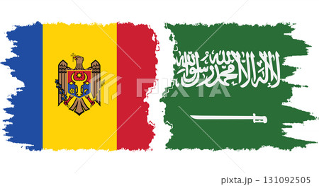 Saudi Arabia and Moldova grunge flags connection vector Saudi Arabia and Moldova grunge flags connection vector 131092505