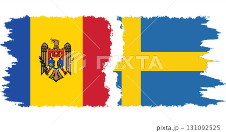 Sweden and Moldova grunge flags connection vector 131092525