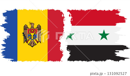 Syria and Moldova grunge flags connection vector Syria and Moldova grunge flags connection vector 131092527