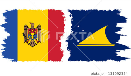 Tokelau and Moldova grunge flags connection vector 131092534