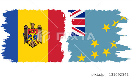 Tuvalu and Moldova grunge flags connection vector Tuvalu and Moldova grunge flags connection vector 131092541