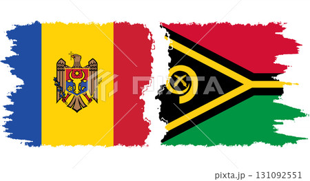 Vanuatu and Moldova grunge flags connection vector Vanuatu and Moldova grunge flags connection vector 131092551