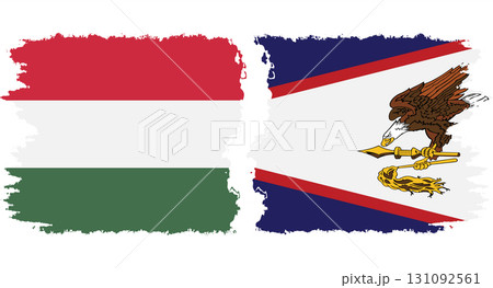American Samoa and Hungary grunge flags connection vector 131092561