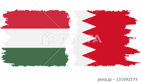 Bahrain and Hungary grunge flags connection vector Bahrain and Hungary grunge flags connection vector 131092573