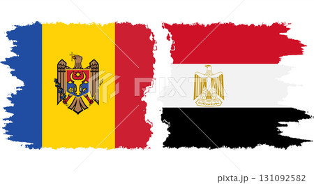 Egypt and Moldova grunge flags connection vector 131092582