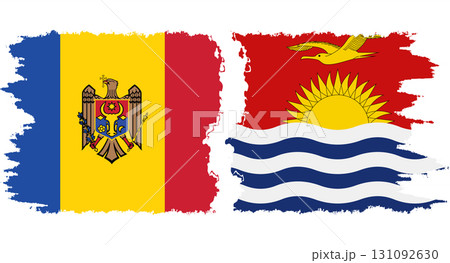 Kiribati and Moldova grunge flags connection vector Kiribati and Moldova grunge flags connection vector 131092630