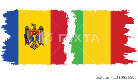 Mali and Moldova grunge flags connection vector 131092650