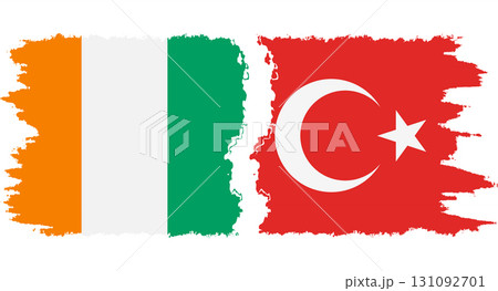 Turkey and Ivory Coast grunge flags connection vector Turkey and Ivory Coast grunge flags connection vector 131092701