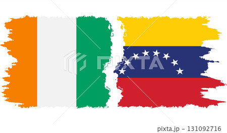 Venezuela and Ivory Coast grunge flags connection vector Venezuela and Ivory Coast grunge flags connection vector 131092716