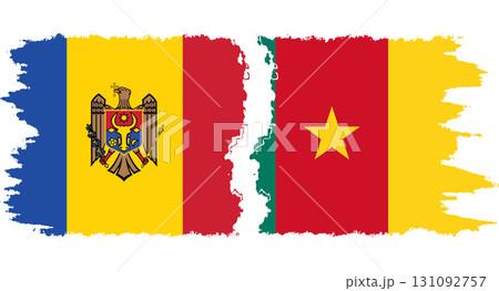 Cameroon and Moldova grunge flags connection vector Cameroon and Moldova grunge flags connection vector 131092757