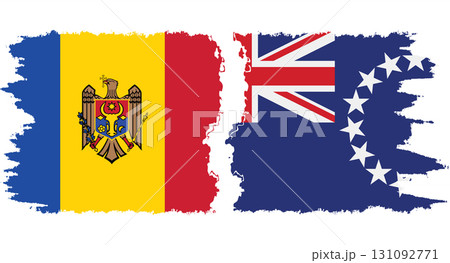 Cook Islands and Moldova grunge flags connection vector Cook Islands and Moldova grunge flags connection vector 131092771