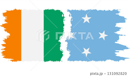 Federated States of Micronesia and Ivory Coast grunge flags connection v Federated States of Micronesia and Ivory Coast grunge flags connection v 131092820