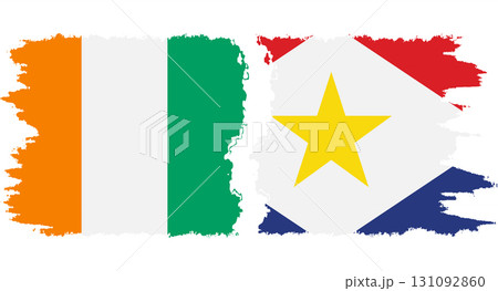 Saba and Ivory Coast grunge flags connection vector Saba and Ivory Coast grunge flags connection vector 131092860