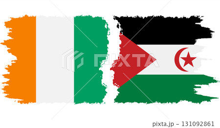 Western Sahara and Ivory Coast grunge flags connection vector Western Sahara and Ivory Coast grunge flags connection vector 131092861
