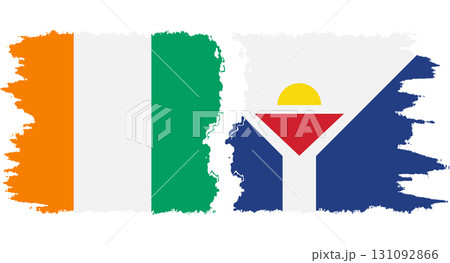 Saint Martin and Ivory Coast grunge flags connection vector Saint Martin and Ivory Coast grunge flags connection vector 131092866
