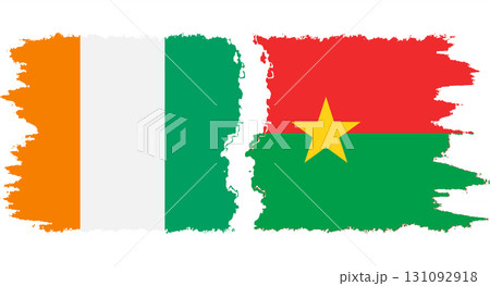 Burkina Faso and Ivory Coast grunge flags connection vector Burkina Faso and Ivory Coast grunge flags connection vector 131092918