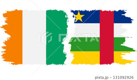Central African Republic and Ivory Coast grunge flags connection vecto Central African Republic and Ivory Coast grunge flags connection vecto 131092926