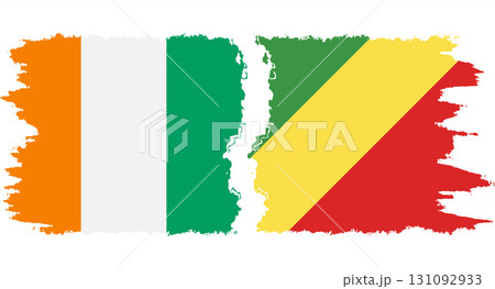 Congo-Brazzaville and Ivory Coast grunge flags connection vector Congo-Brazzaville and Ivory Coast grunge flags connection vector 131092933