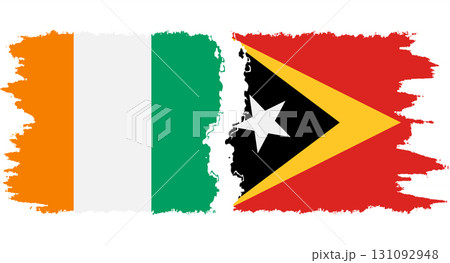 Timor-Leste - East Timor and Ivory Coast grunge flags connection vector 131092948