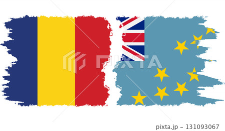 Tuvalu and Romania grunge flags connection vector Tuvalu and Romania grunge flags connection vector 131093067