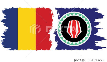 Bougainville and Romania grunge flags connection vector Bougainville and Romania grunge flags connection vector 131093272