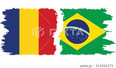 Brazil and Romania grunge flags connection vector Brazil and Romania grunge flags connection vector 131093273