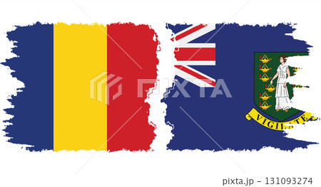 British Virgin Islands and Romania grunge flags connection vector British Virgin Islands and Romania grunge flags connection vector 131093274