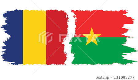 Burkina Faso and Romania grunge flags connection vector Burkina Faso and Romania grunge flags connection vector 131093277