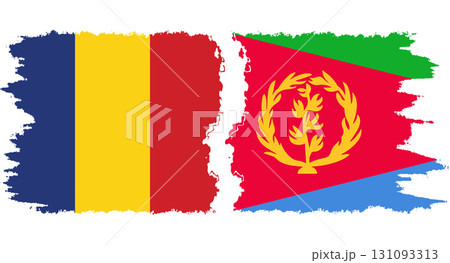 Eritrea and Romania grunge flags connection vector 131093313