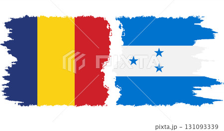 Honduras and Romania grunge flags connection vector Honduras and Romania grunge flags connection vector 131093339